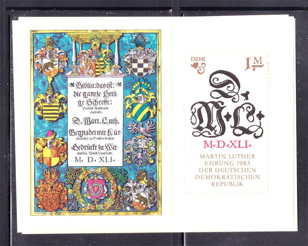 Германия  ГДР / DDR  1983 г  MNH - блок - М. Лютер - фото фото фото 0