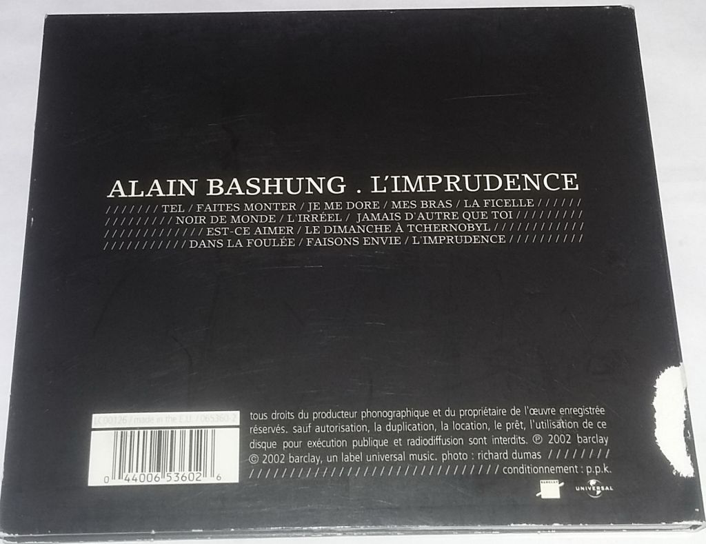 ALAIN BASHUNG L'Imprudence CD France - фото фото фото 2