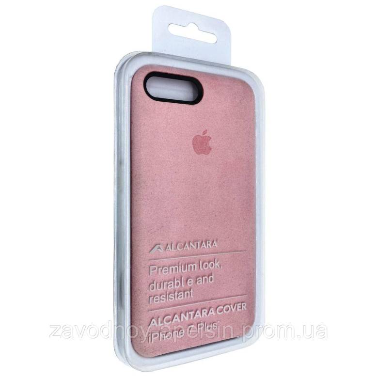 IPhone 7 8 Plus Кожанный чехол Alcantara (pink) - фото фото фото 1