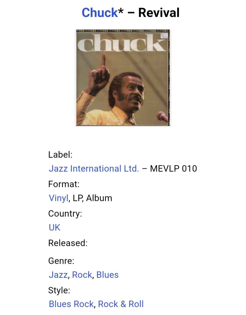Chuck Berry - Revival - 1969.  (LP). 12. Vinyl. Пластинка. UK. - фото фото фото 4