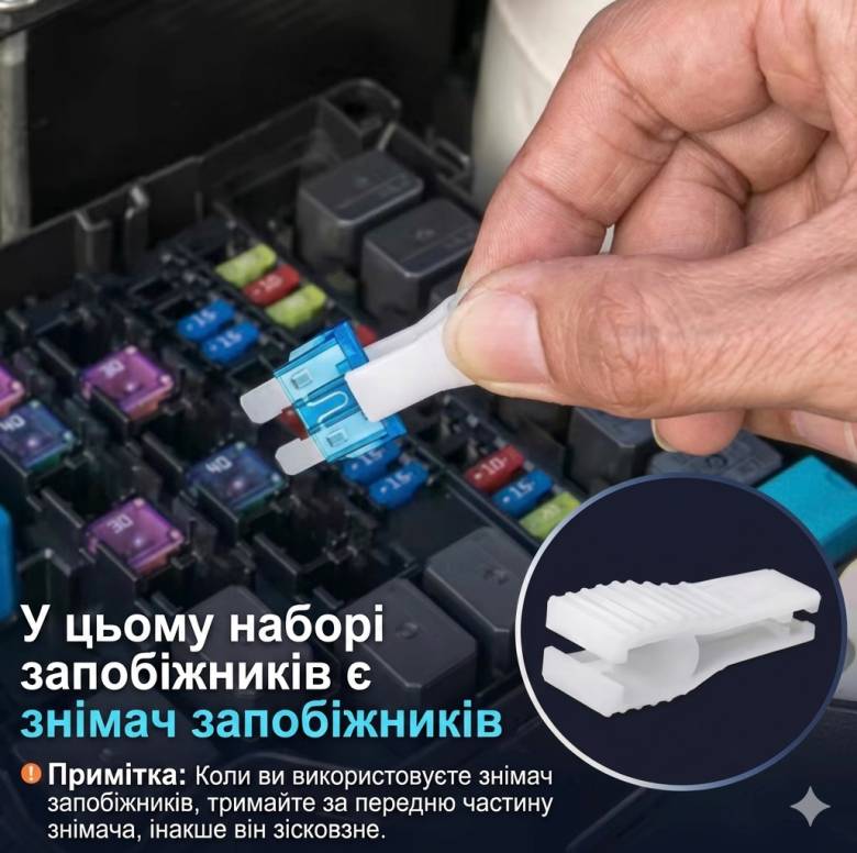 Набір автомобільних запобіжників (180 шт.) зі знімачем у комплекті - фото фото фото 3