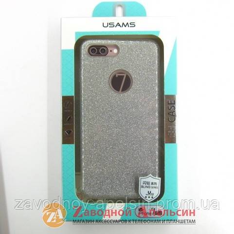 IPhone 7 8 Plus чохол USAMS Bling series silver - фото фото фото 2