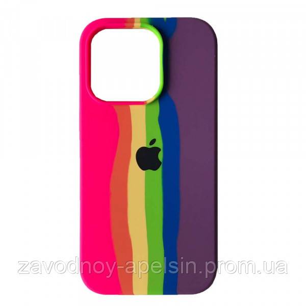 Iphone 14 Pro Max Чехол микрофибра Радуга Rainbow (яркий) - фото фото фото 0