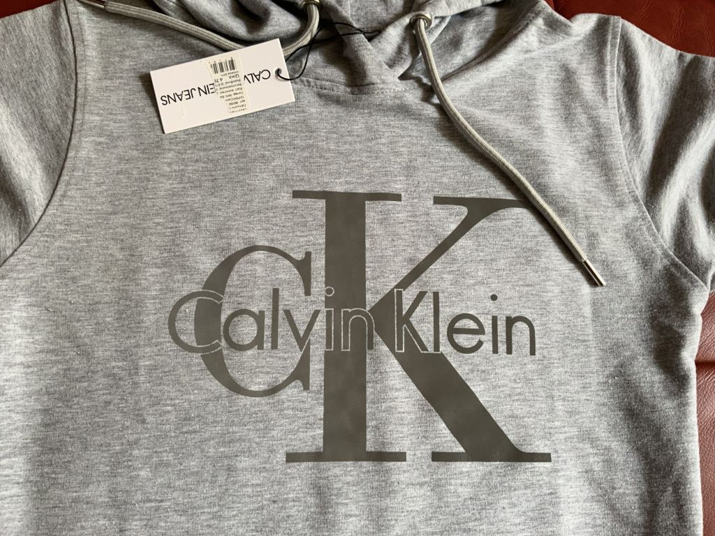 Платье трикотажное серое calvin klein, р.s - фото фото фото 1