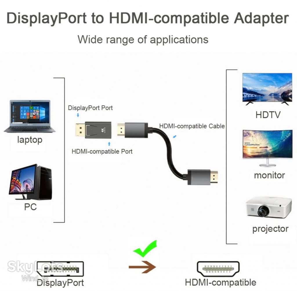 Перехідник DP на HDMI адаптер  ( переходник DisplayPort ) - фото фото фото 2