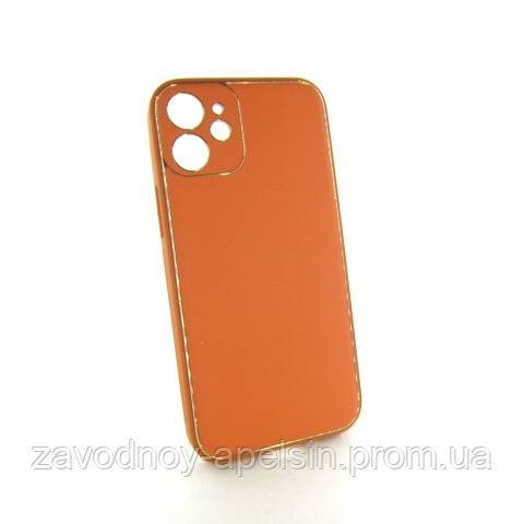 IPhone 12 mini кожаный чохол Epik orange - фото фото фото 0