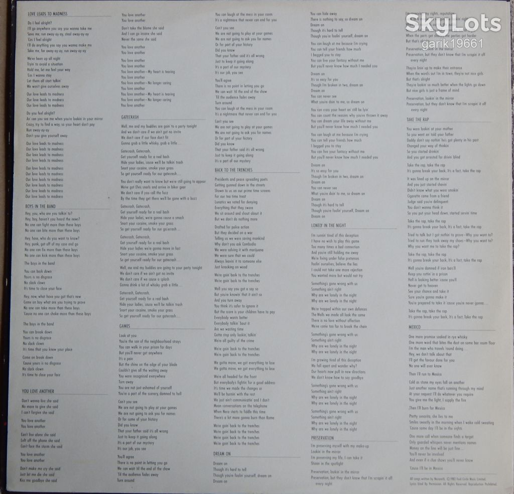Nazareth – 2XS  (Vertigo – 6302 197, Italy) inner sleeve EX+/EX+ - фото фото фото 2