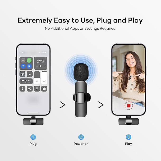 2630-Беспроводные микрофоны Qhot для iPhone iPad, петличный Bluetooth-микрофон с креплением iOS и US - фото фото фото 1