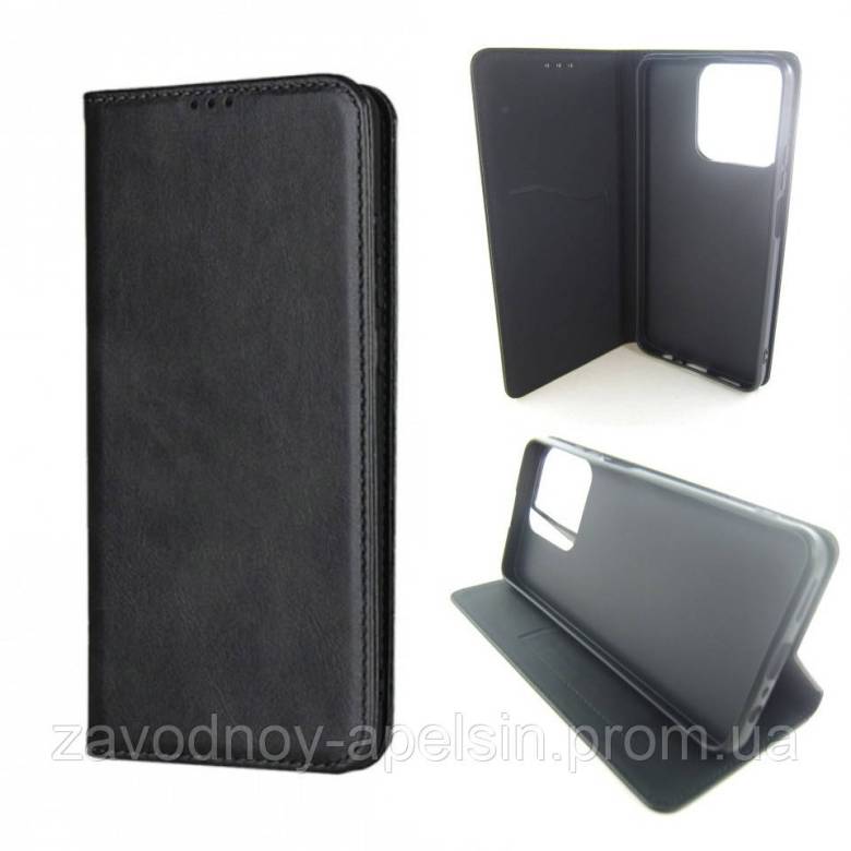 Чехол книжка Realme Note 60 Кожаный (черный) - фото фото фото 0