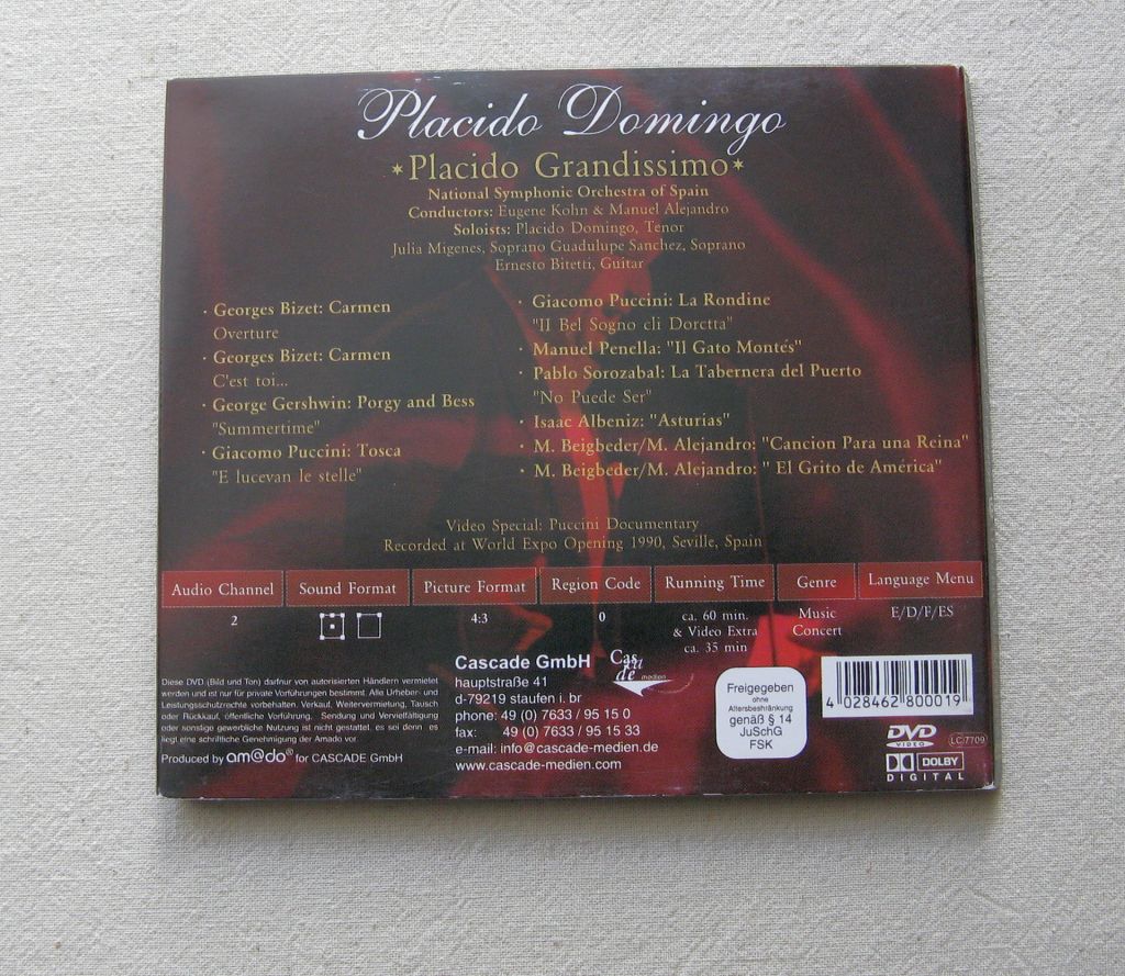 DVD Классика. Placido Domingo. Placido Grandissimo. - фото фото фото 3