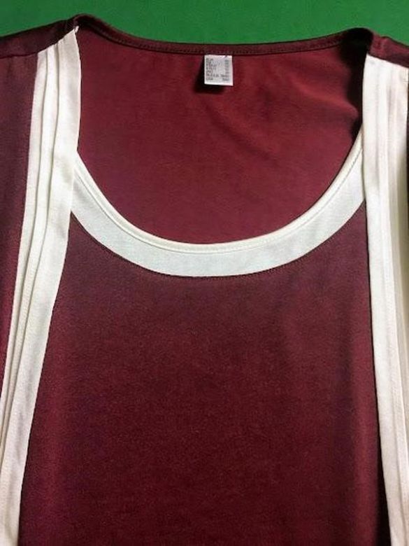 Трикотажна комбінована туніка - фото фото фото 4