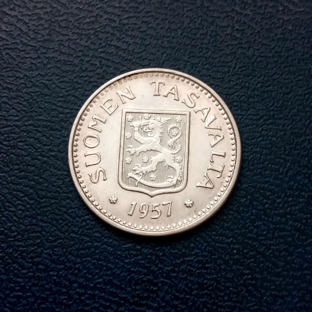 Фінляндія 100 Марка 1957р. Срібло.UNC. - фото фото фото 1
