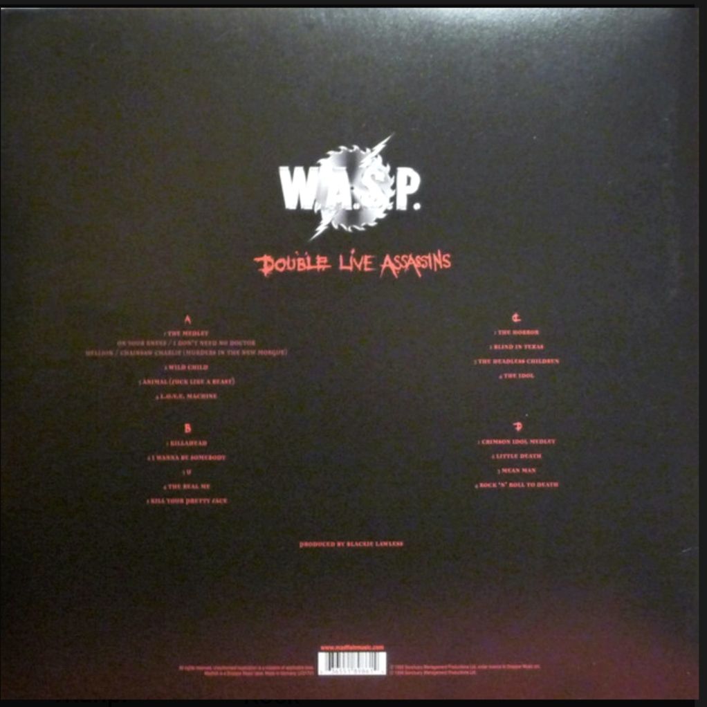 W.A.S.P. - Double Live Assassins - 1998.    (2LP). 12. Vinyl. Пластинки. Europe. S/S. - фото фото фото 1