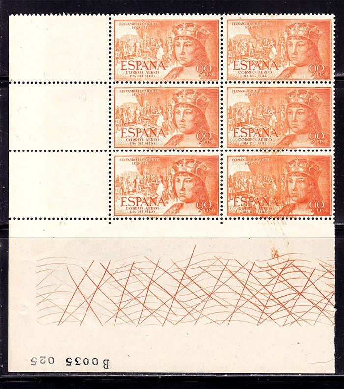 EU  Испания 1951 г  MNH  - шестиблок - фото фото фото 0