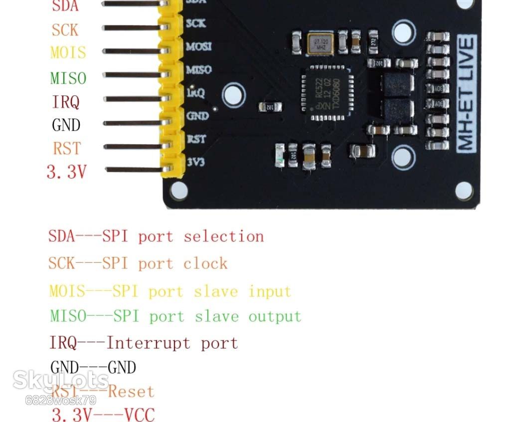 Mini RFID RC522 SPI MIFARE 13.56 МГц 14443А  (модуль+карта+брелок) для Arduino MIFARE S50/S70/UltraLight/Pro/DESfire - фото фото фото 7