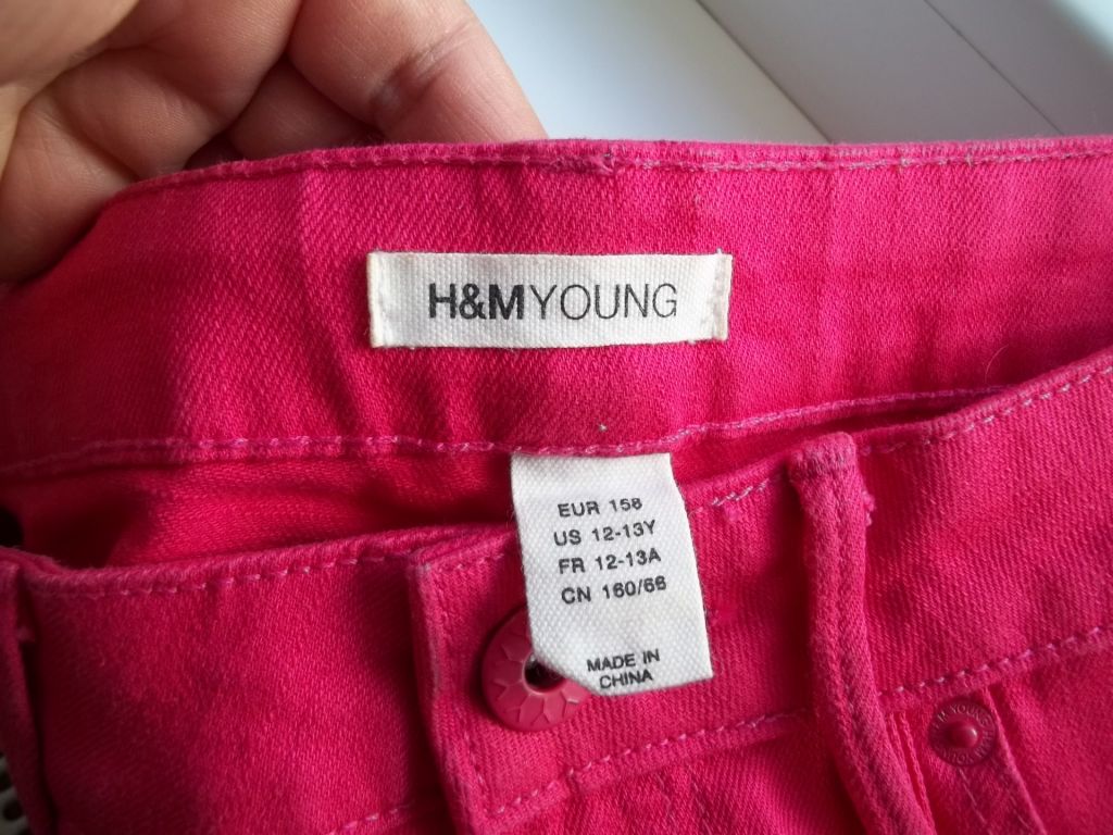 Prom     ( 12 - 13 лет  )   H&amp;M Юбка джинсовая для девочки фуксия  Б / У - фото фото фото 2