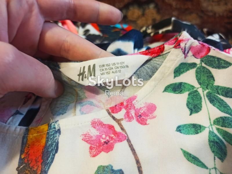 Літня блуза для дівчинки з тропічним принтом h&amp;m - фото фото фото 6