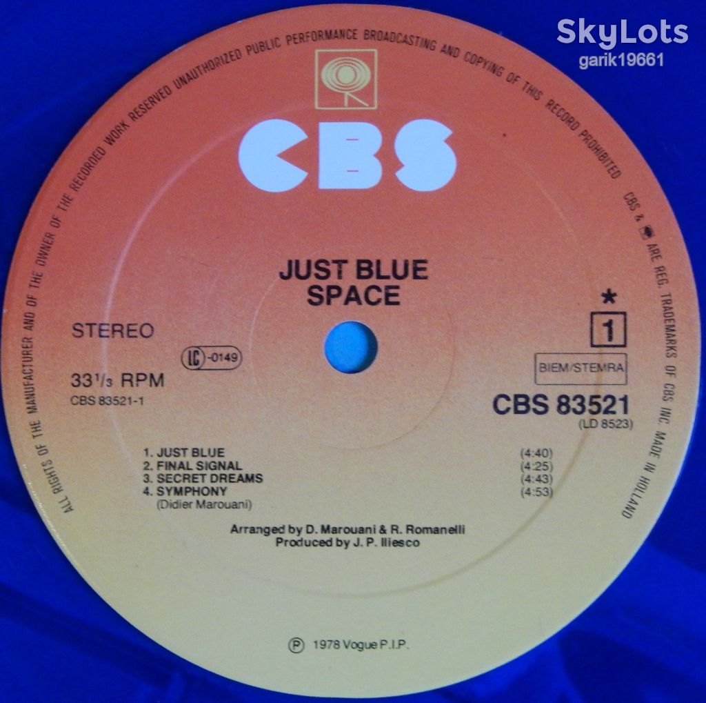 Space – Just Blue  (CBS – CBS 83521, Holland, Blue Vinyl) inner sleeve VG+/EX+ - фото фото фото 4