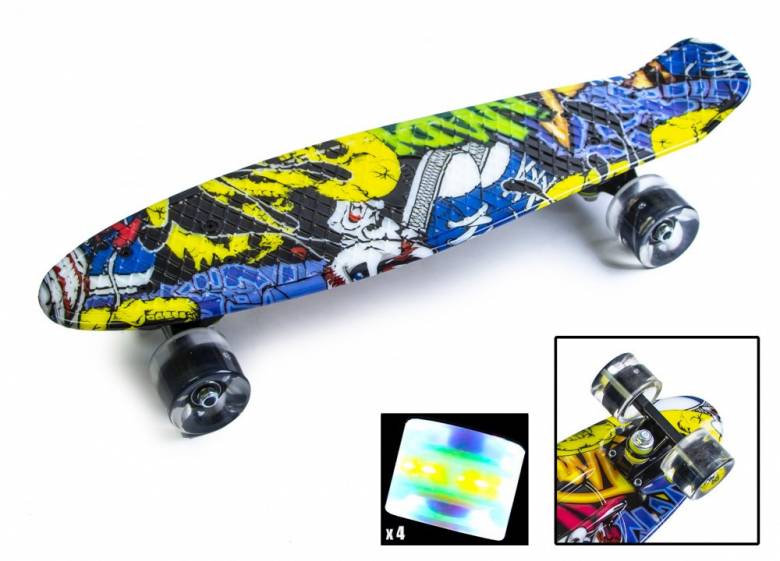 Penny Board "Cool Draft" Joker Светящиеся колеса (716693028) - фото фото фото 0
