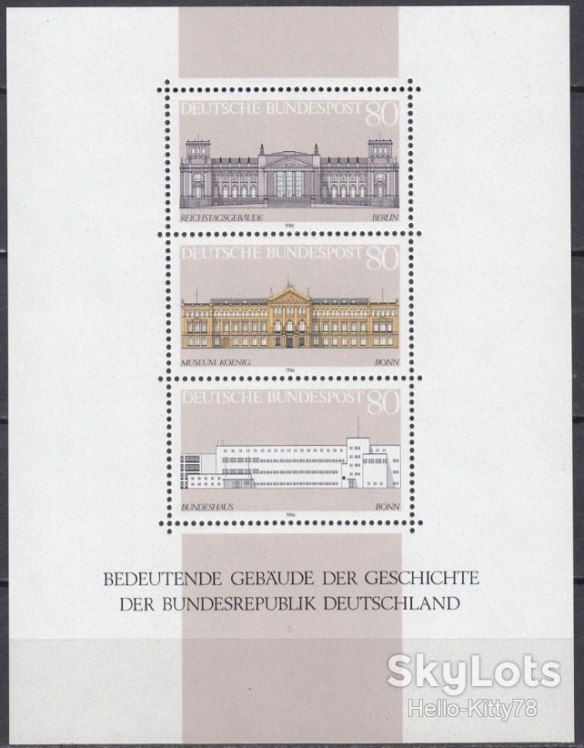 ФРГ 1986 архитектура Mi блок 20 MNH - фото фото фото 0
