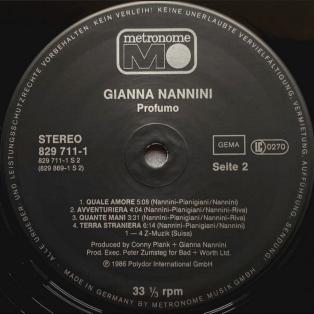 Gianna Nannini - Profumo - 1986.   (LP). 12. Vinyl. Пластинка. Germany. - фото фото фото 5