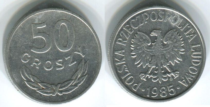 Польша  50 грош 1985 г. - фото фото фото 0