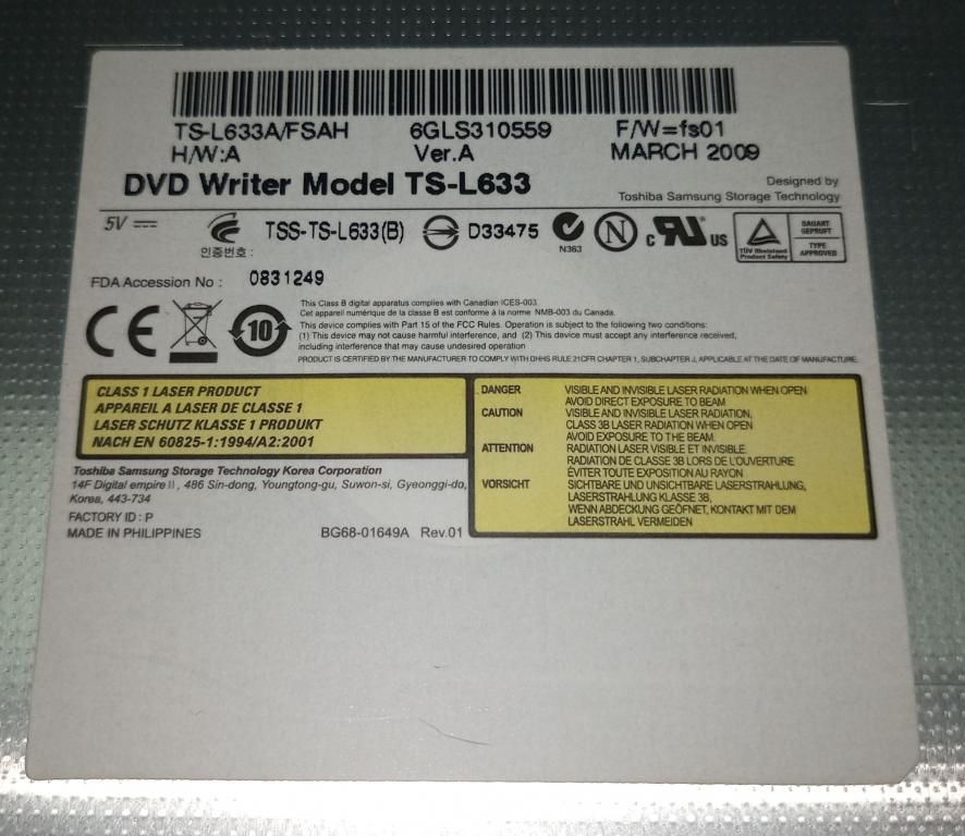DVD-RW привод з ноутбука Fujitsu Amilo Li3910 TS-L633 - фото фото фото 2