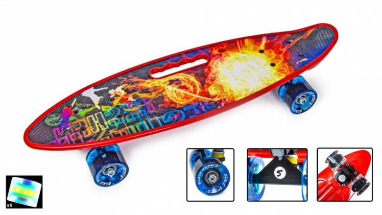 Penny Board С Ручкой Scale Sports Geshen Светящиеся колеса (1476537874) - фото фото фото 0