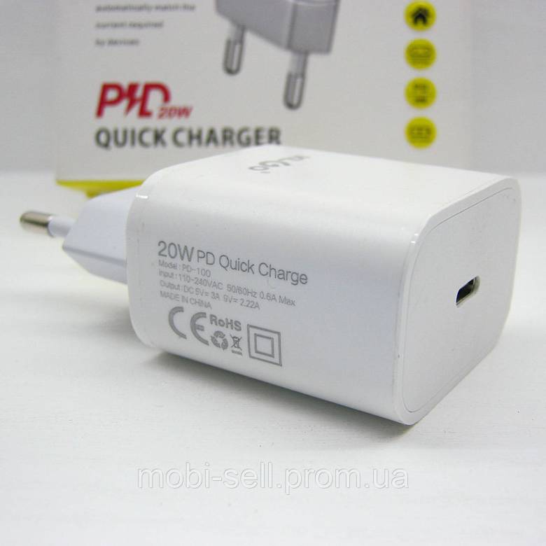 Зарядное устройство KLGO PD-100 20W PD 3.0 USB-C - фото фото фото 0