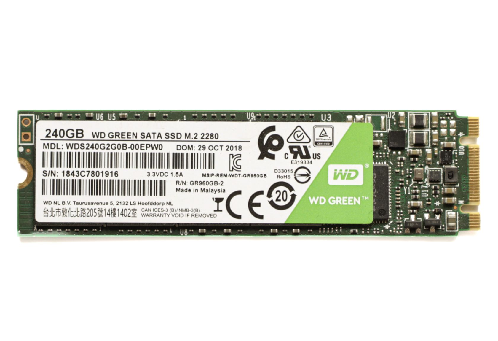 Накопичувач SSD SATA WD GREEN - M.2 2280 - 240GB - див. фото - фото фото фото 0