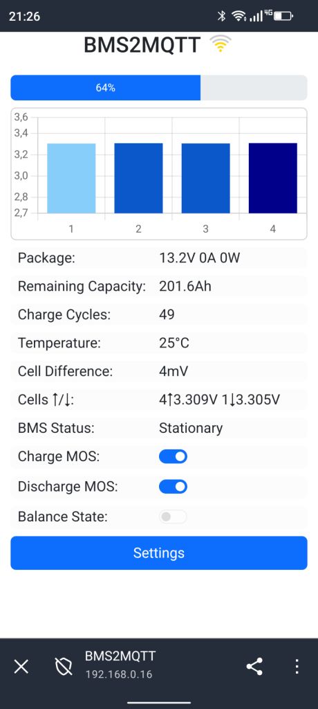 Smart BMS DALY 100 BALANCE WIFI Module WEB + MQTT + HomeAssistant - фото фото фото 5