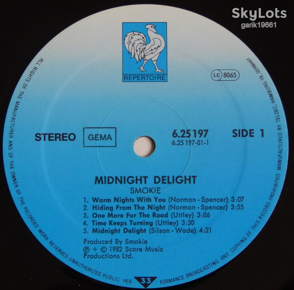 Smokie - Midnight Delight     (Repertoire Records ‎– 6.25197, Germany) EX+/NM- - фото фото фото 2