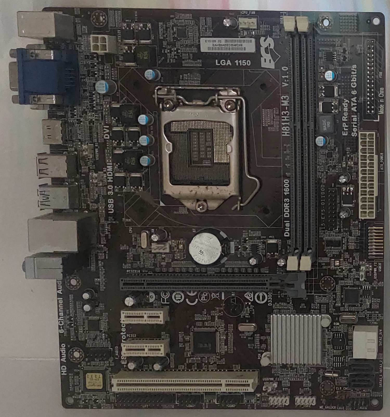 Материнська плата ECS H81H3-M3 V1.0 /Socket 1150/MicroATX/2 x DDR3/  б/в - фото фото фото 0