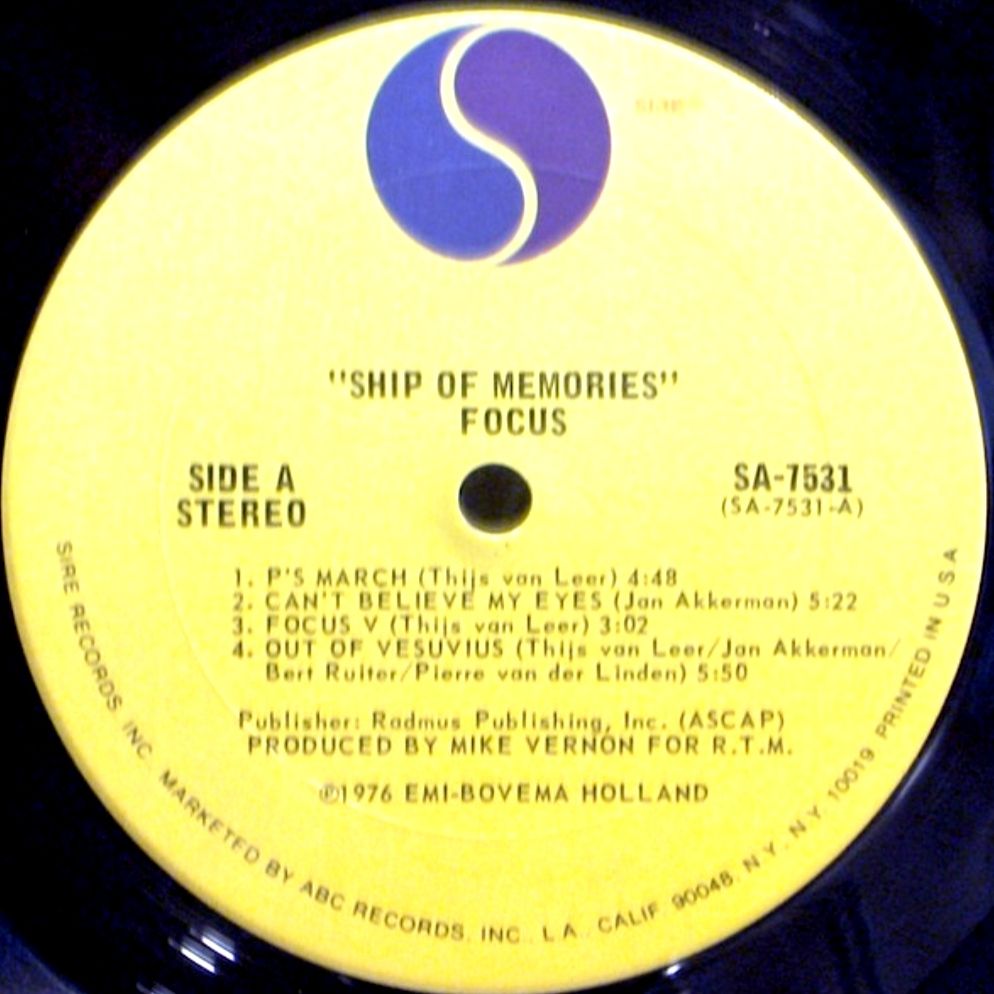 Focus - Ship Of Memories - 1977.   (LP). 12. Vinyl. Пластинка. U.S.A. - фото фото фото 2