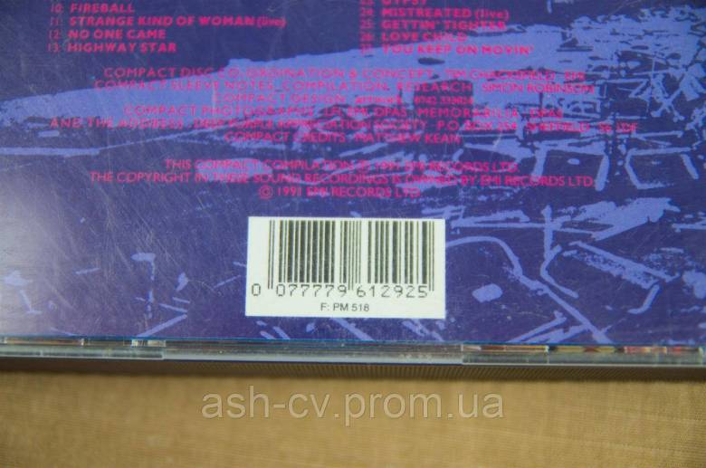 Музичний диск CD. Deep Purple - Anthology (1991) 2cd - фото фото фото 3