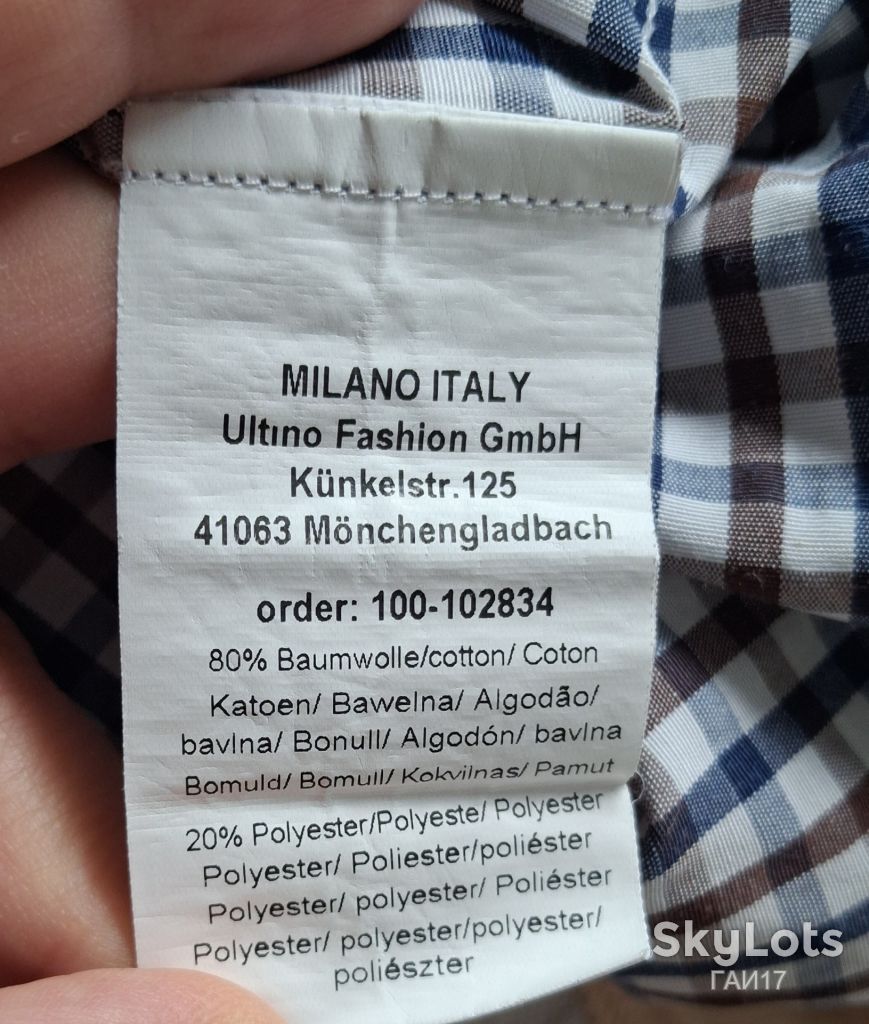 Рубашка от бренда «Milano Italy»/Germany/42/Клетка/Оригинал. - фото фото фото 5