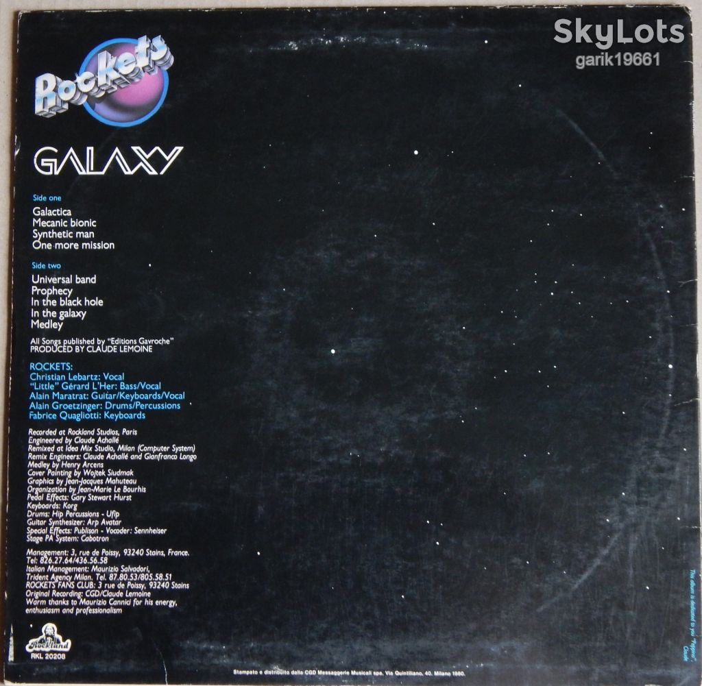 Rockets – Galaxy  (Rockland Records – RKL 20208, Italy) insert EX+/EX+ - фото фото фото 1