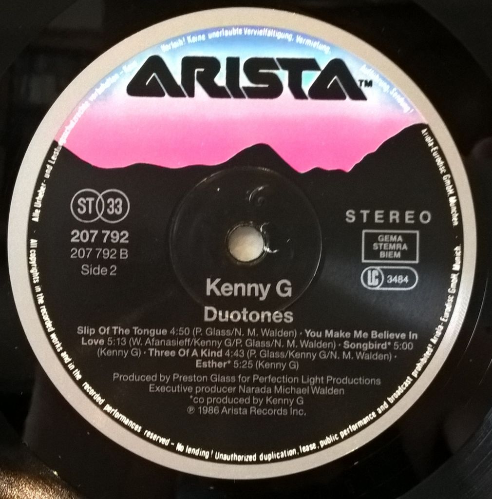 Kenny G - Duotones - 1986.   (LP). 12. Vinyl. Пластинка. Germany. - фото фото фото 3