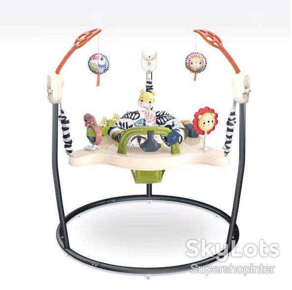 Детский игровой центр Fisher-Price Jumperoo с подсветкой и звуком / Развивающий игровой джемпер Бежевый - фото фото фото 3