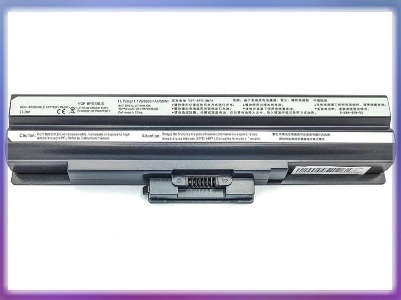 Батарея для SONY BPS13, BPS21 VPC-CW, VPC-F, VPC-M, VPC-S, VPC-Y (10.8V 5200mAh). Black - фото фото фото 1