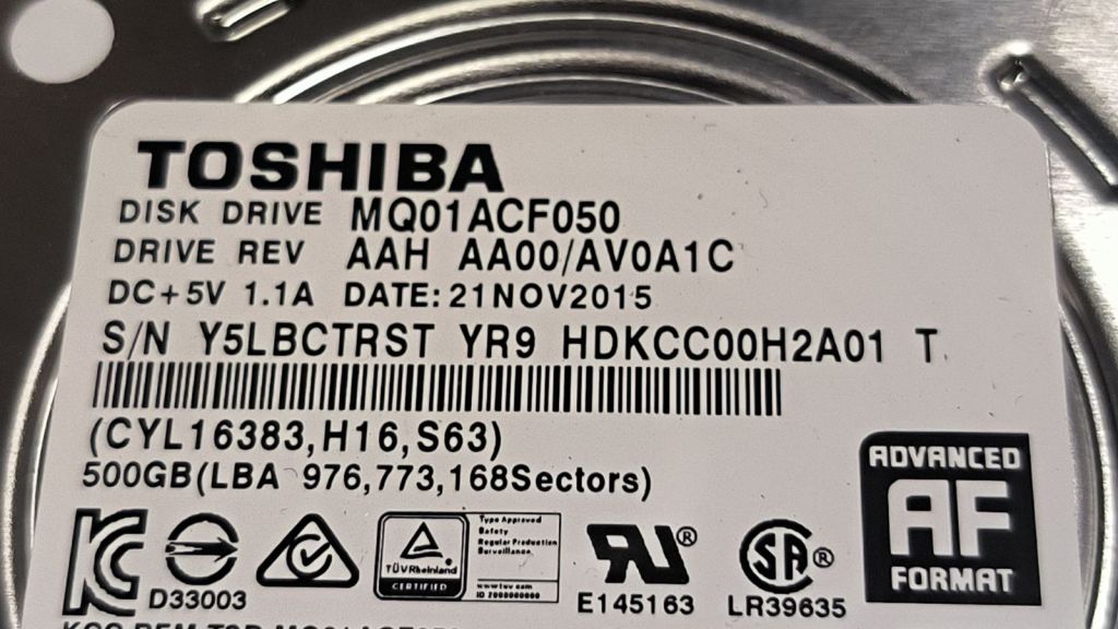 Жорсткий диск TOSHIBA MQ01ACF050 500GB №7 - фото фото фото 3