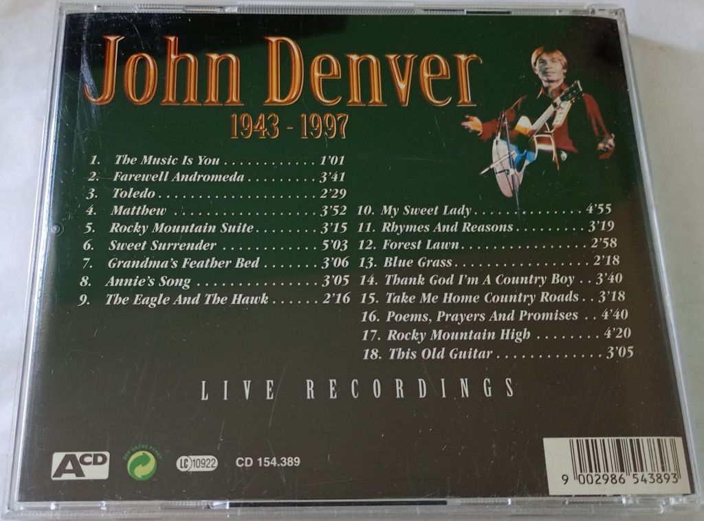 JOHN DENVER 1943-1997 In Memory!, Live CD Austria - фото фото фото 2