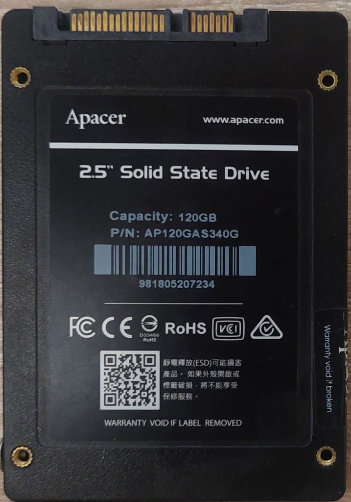 SSD диск Apacer AS340 Panther 120GB  б/в код.6562 - фото фото фото 0