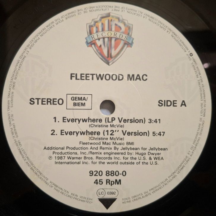 Fleetwood Mac - Ewerywhere - 1988.  (EP). 12. Vinyl. Пластинка. Germany. - фото фото фото 2