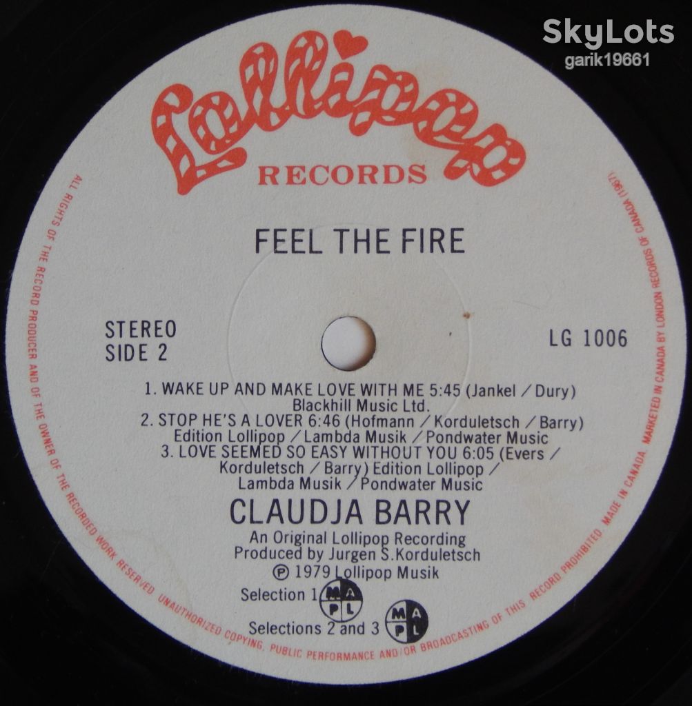 Claudja Barry – Feel The Fire  (Lollipop Records – LG-1006, Canada) G+/EX+ - фото фото фото 3