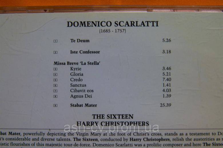 Музичний диск CD. DOMENICO SCARLATTI 1997 - фото фото фото 3