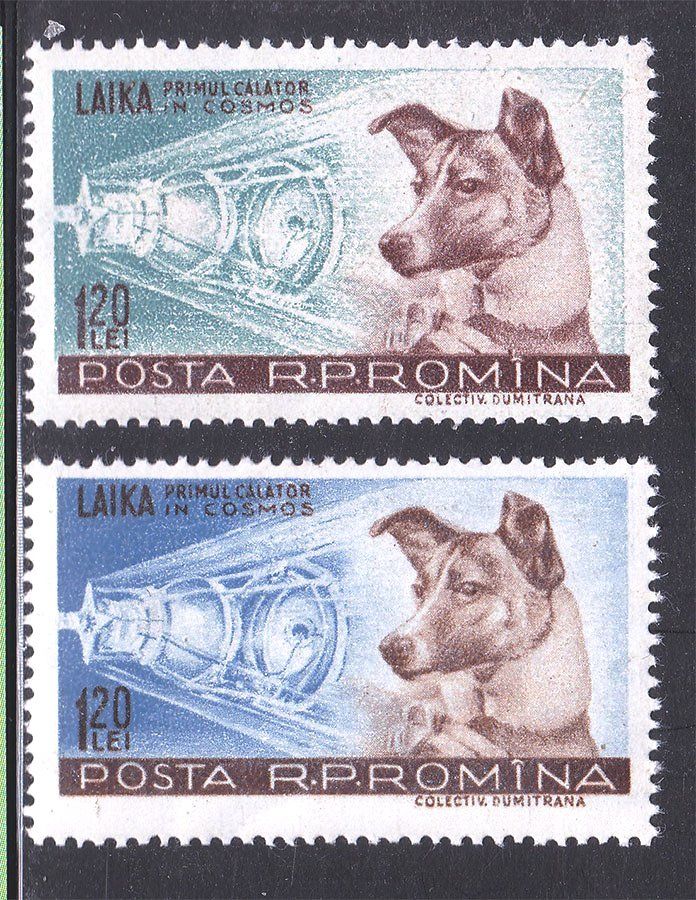 Космос.  Румыния 1957 г  MNH - ЛАЙКА - фото фото фото 0