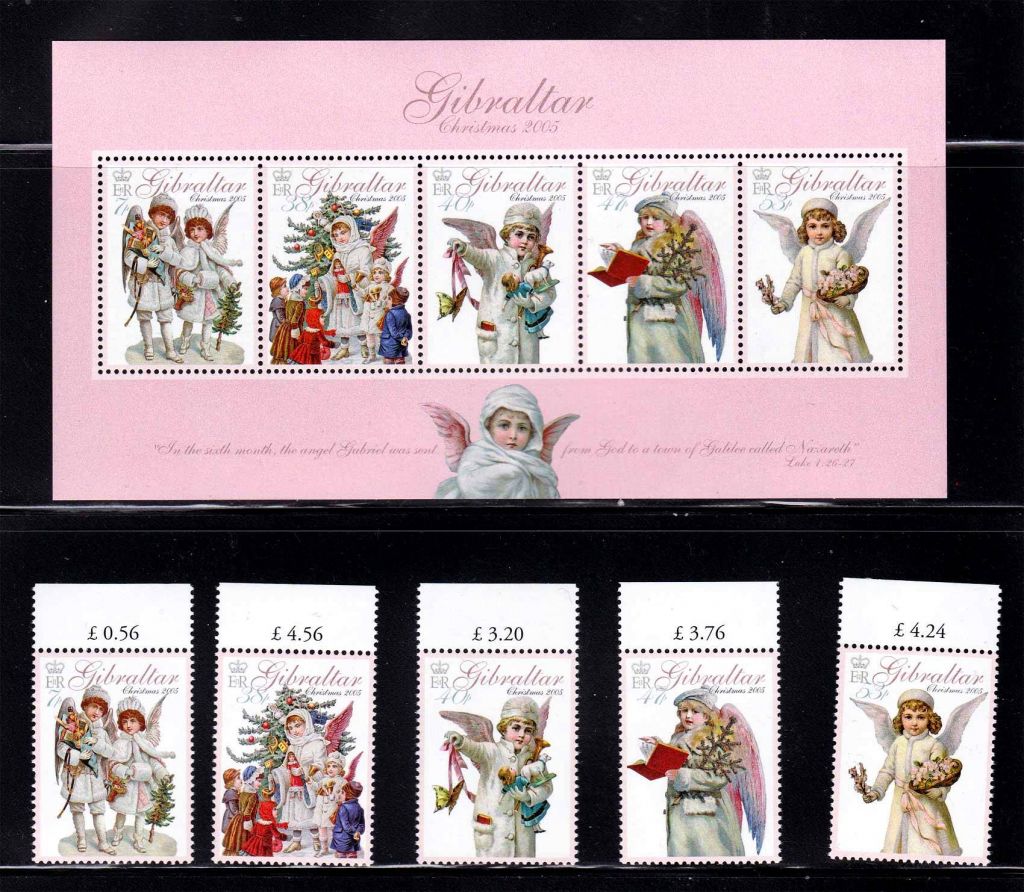 Гибралтар  2005 г MNH - Рождество =  блок + марки - фото фото фото 0