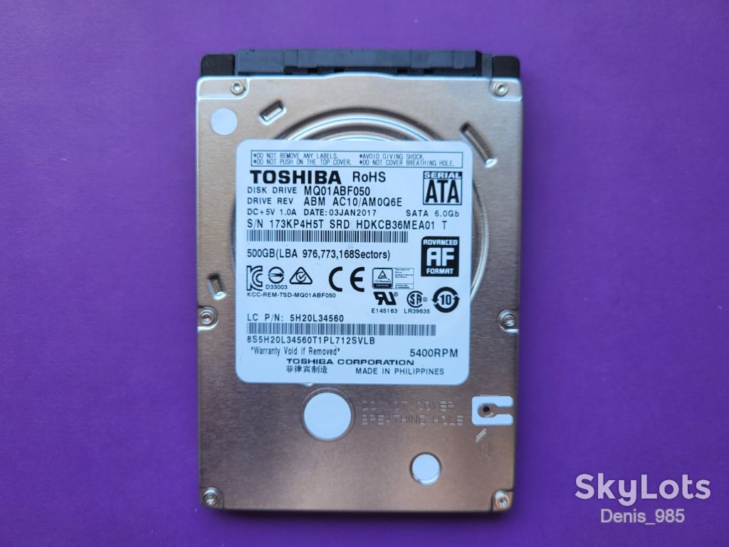 Диск Toshiba MQ01ABF050, 500 Gb, SATAIII, 4H5T - фото фото фото 0