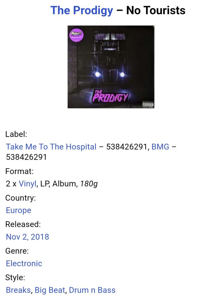 The Prodigy - No Tourists - 2018.   (2LP). 12. Vinyl. Пластинки. Europe. S/S. - фото фото фото 2